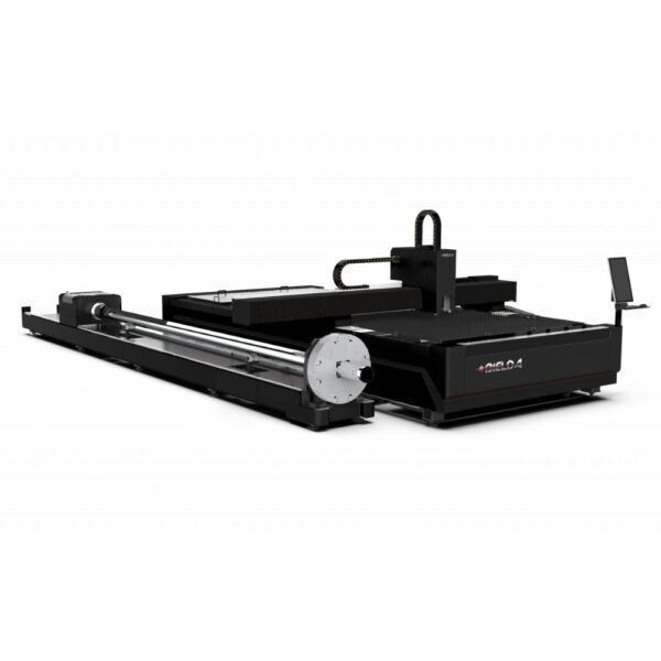 Laserschneidmaschine Bielda MP Series mit Gehäuse, Laserquelle Raycus/IPG, Plattenchassis, Aluminiumtraverse